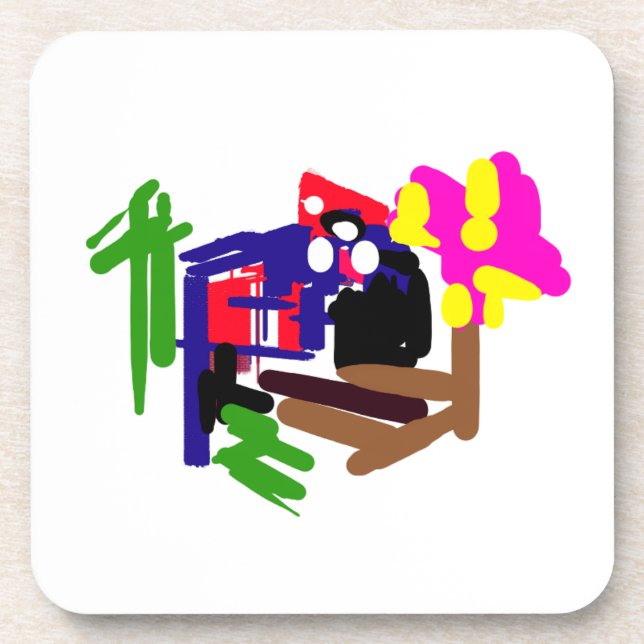 Parrot joy summer time  beverage coaster (Front)
