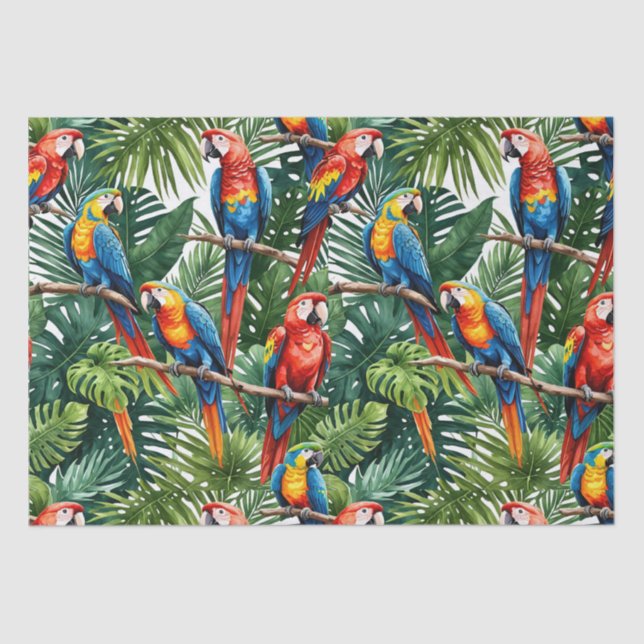 parrot jungle decoupage Tissue Paper (Front)