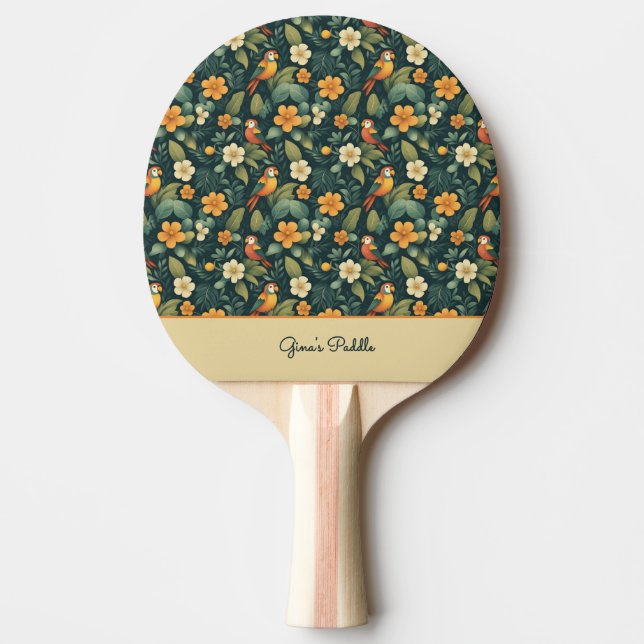Parrot Jungle Ping Pong Paddle (Front)