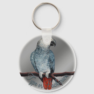 Parrot Keychain Personalized African Grey Keychain