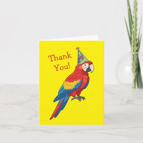 Parrot Kids Birthday Party Thank You Card