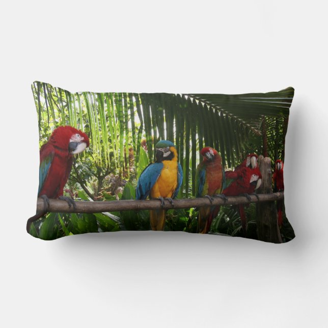 Parrot Line Lumbar Pillow (Front)