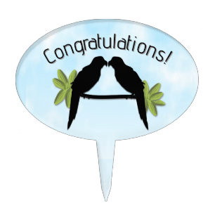 Parrot Love Custom Celebration Text Cake Topper