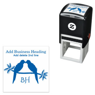 Parrot Love Heading Text Line Monogram Self-inking Stamp
