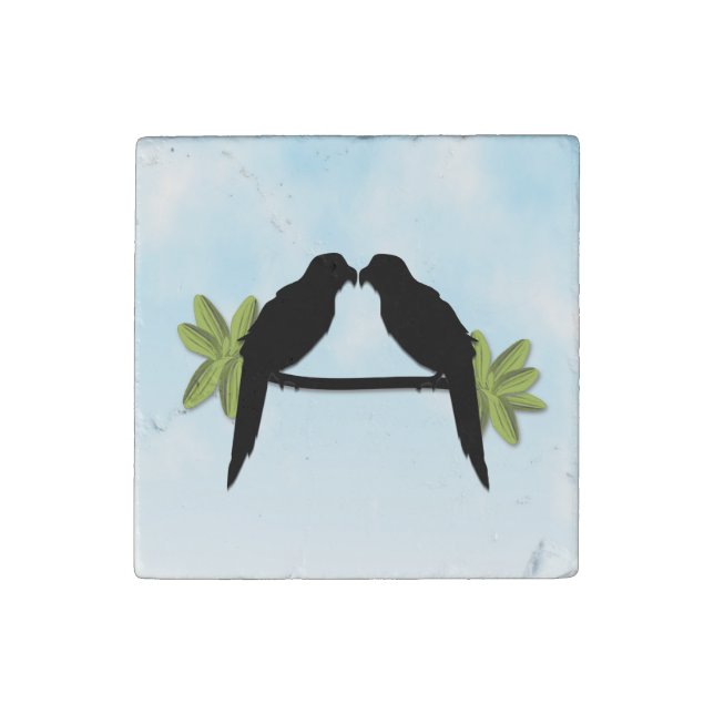 Parrot Love Stone Magnet (Front)