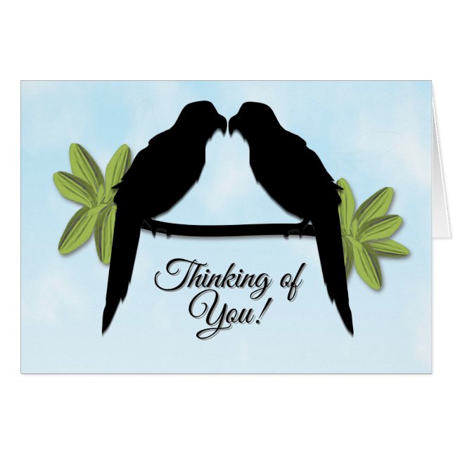 Parrot Love Thinking of You Custom Cards (Front Horizontal)