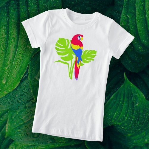 Parrot Macaw bird simple graphic art t_shirt