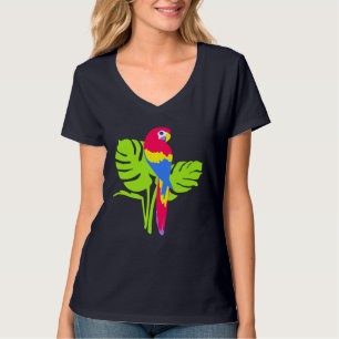 Parrot Macaw bird simple graphic art t-shirt