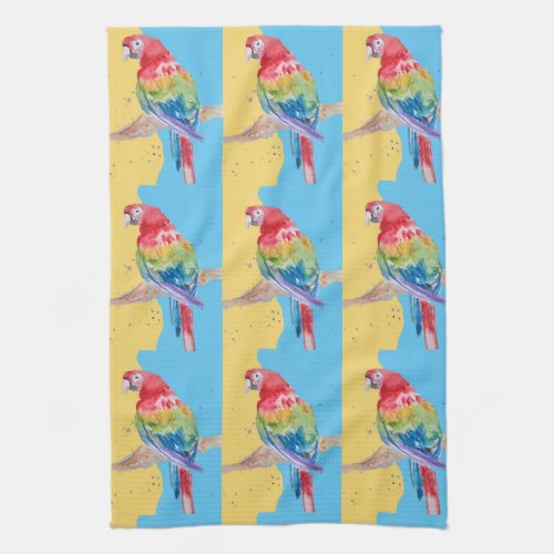 Parrot Macaw Blue Bird Birthday Boys Mens Name Tea Kitchen Towel