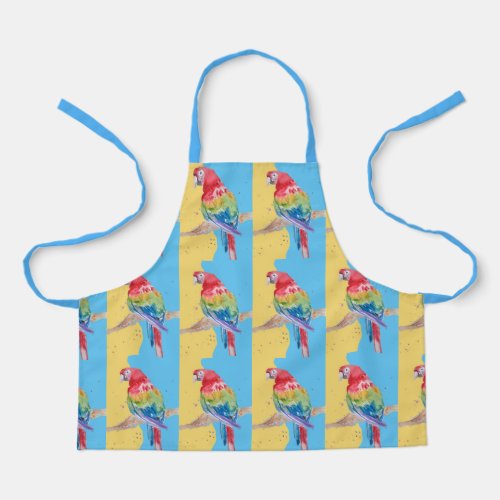 Parrot Macaw Pastel Blue Bird Birthday Boys Childs Apron