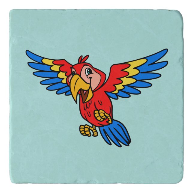 Parrot Marble Stone Trivet (Front)