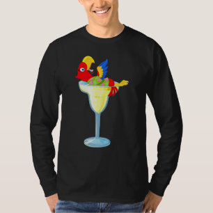 Parrot Margarita Drinking Glass Tropical Vacation T-Shirt