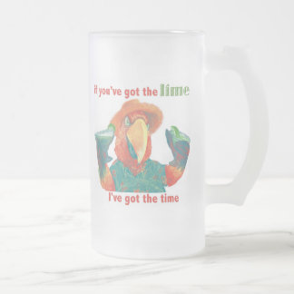 Parrot Margarita Frosted Glass Beer Mug
