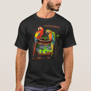 Parrot Message Speaking Honduras Copan Loros  T-Shirt