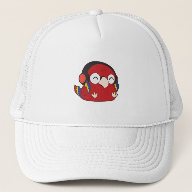 Parrot - Music with Headphone Trucker Hat (Front)