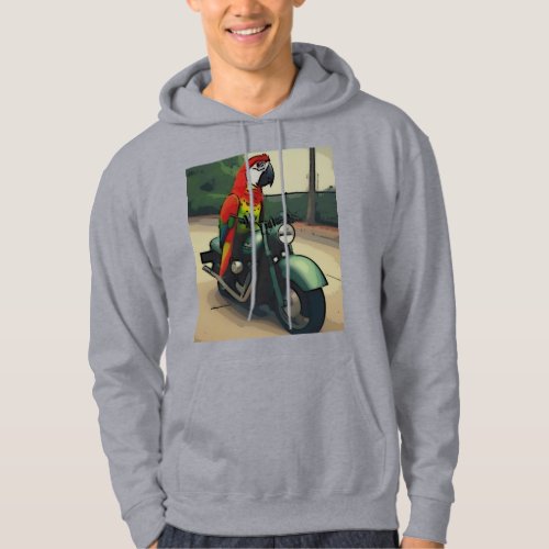 Parrot on a Motorcycle  Hoodie