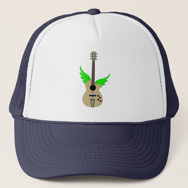 parrot on gutter trucker hat (Front)