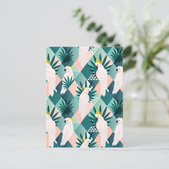 Parrot on Palm 1 Postcard (Standing Front)