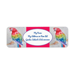 Parrot Painting Watercolour Return Address Labels