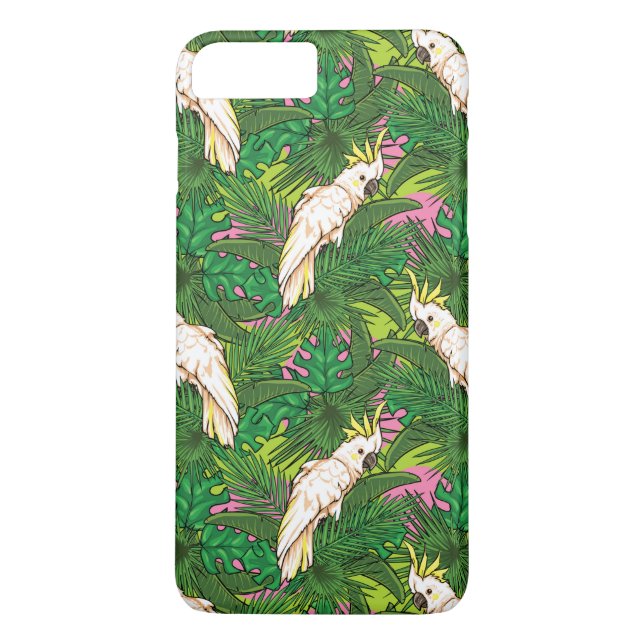 Parrot Pattern With Palm Leaves Case-Mate iPhone Case (Back)