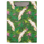 Parrot Pattern With Palm Leaves Clipboard