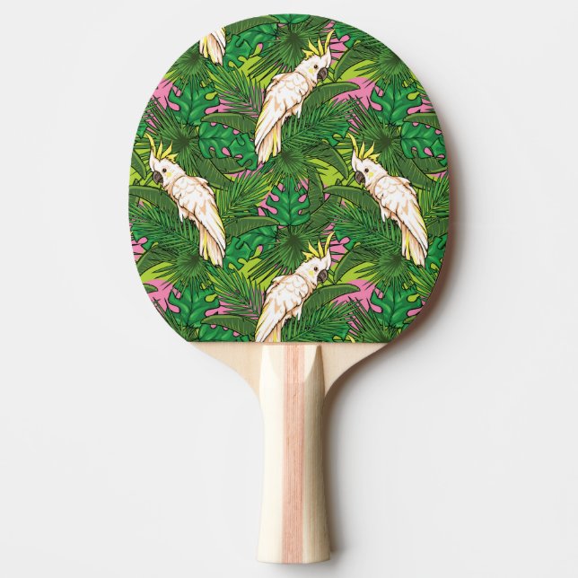 Parrot Pattern With Palm Leaves Ping-Pong Paddle (Front)
