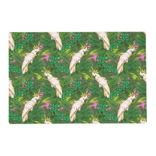 Parrot Pattern With Palm Leaves Placemat