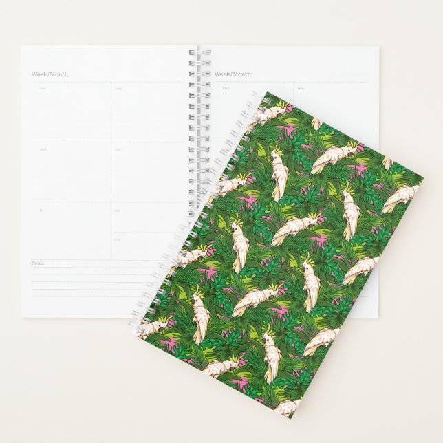 Parrot Pattern With Palm Leaves Planner (Display)