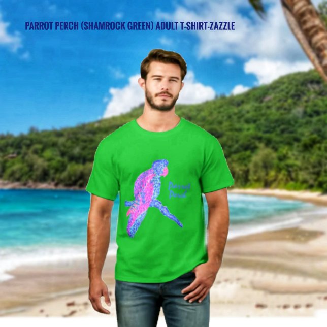 Parrot Perch  Adult T-Shirt (Shamrock Green) (Creator Uploaded)