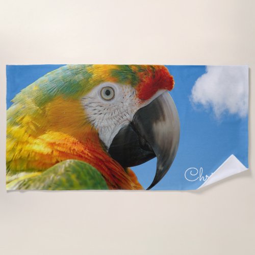 Parrot Personalized beach towel