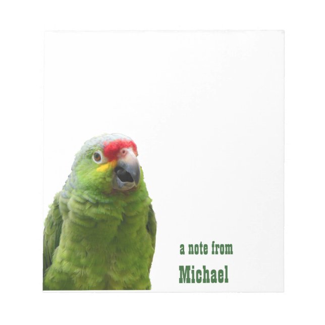 Parrot Personalized Notepad (Front)