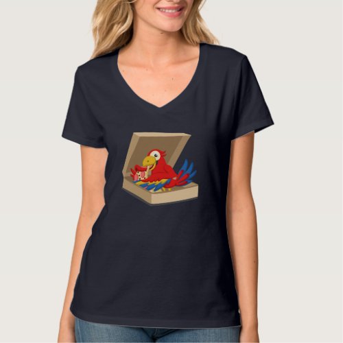 Parrot Pet Eating Pizza T_Shirt