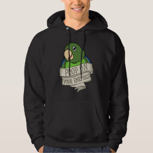 Parrot Poop On Your Enemies I Green Parrotlet Hoodie