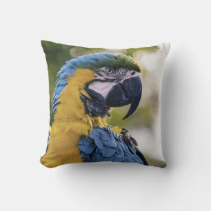 Parrot Profile Portrait Photograph Throw Pillow