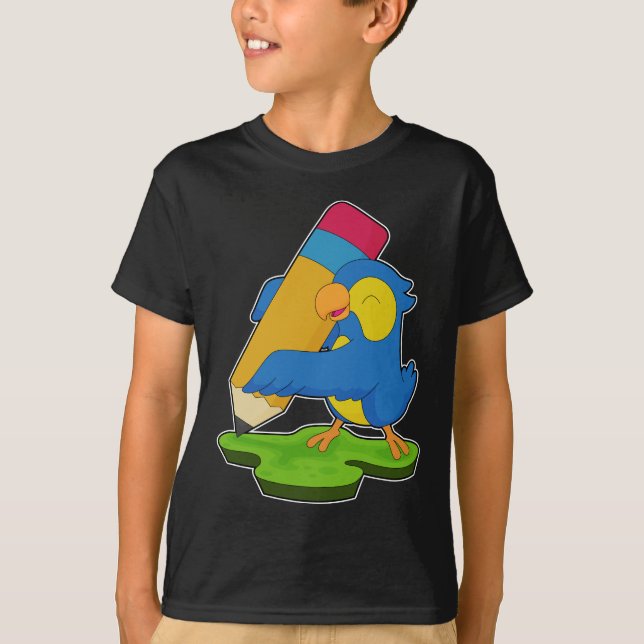 Parrot Pupil Pencil School T-Shirt (Front)