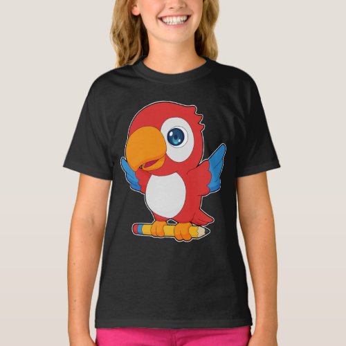 Parrot Pupil Pencil School T_Shirt