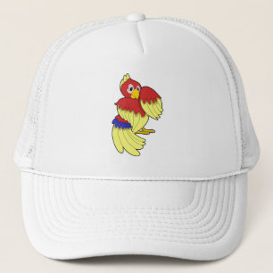 Parrot red yellow trucker hat