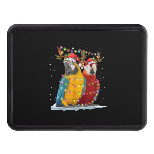 Parrot Reindeer Xmas Light Christmas Ornaments Hitch Cover (Front)