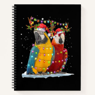 Parrot Reindeer Xmas Light Christmas Ornaments Notebook