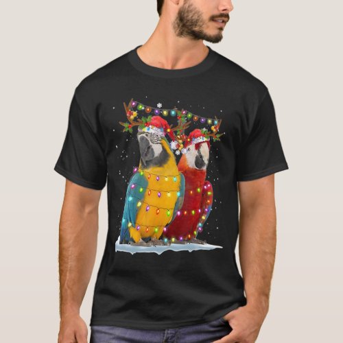 Parrot Reindeer Xmas Light Christmas Ornaments  T_Shirt