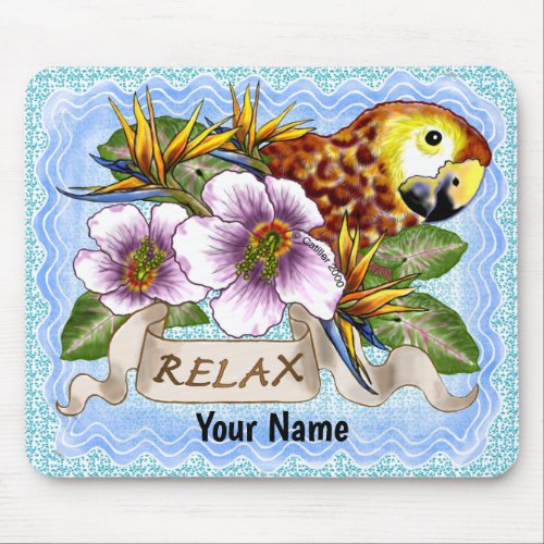 Parrot Relax custom name  mousepad 