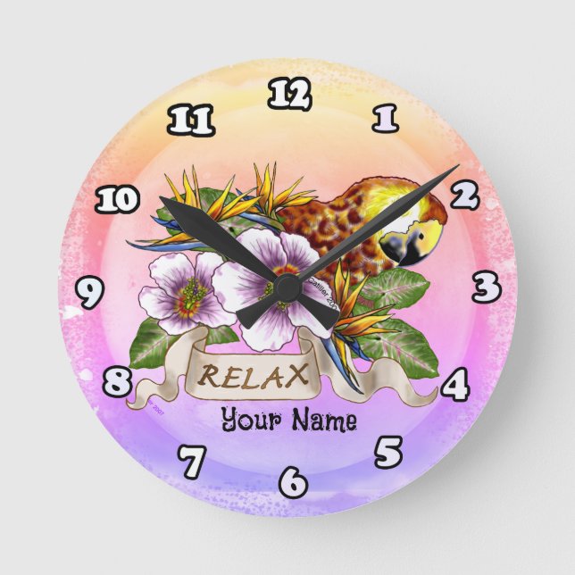 Parrot relax  round clock (Front)