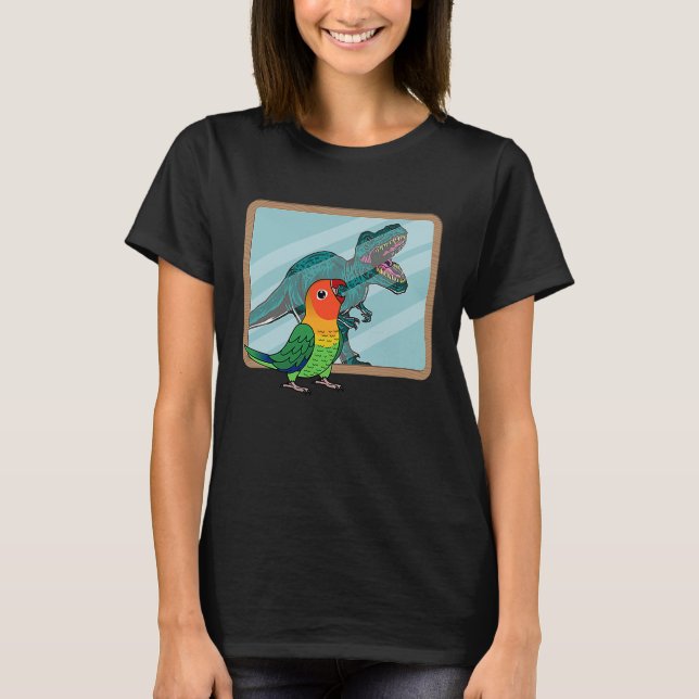 Parrot & Rex Reflection I Fischers Lovebird T-Shirt (Front)