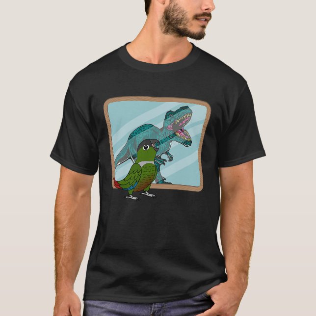 Parrot & Rex Reflection I Green Cheek Conure T-Shirt (Front)