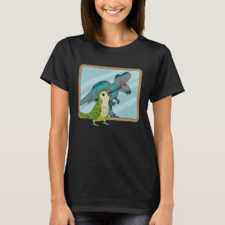 Parrot & Rex Reflection I Green Monk Parakeet Quak T-Shirt