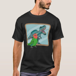 Parrot & Rex Reflection I Rosy faced Green Lovebir T-Shirt