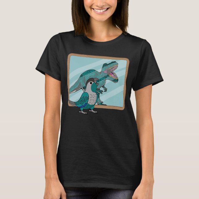 Parrot & Rex Reflection I Turquoise Green Cheek Co T-Shirt (Front)