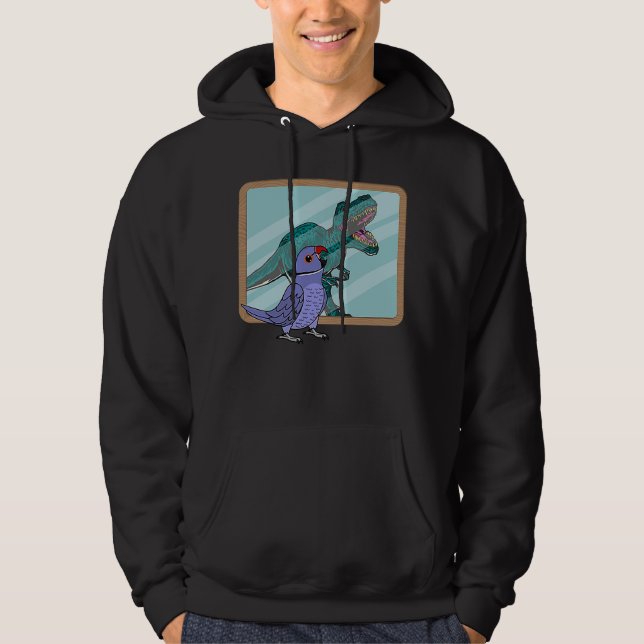 Parrot & Rex Reflection I Violet Indian Ringneck Hoodie (Front)