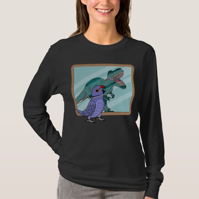 Parrot & Rex Reflection I Violet Indian Ringneck T-Shirt (Front)