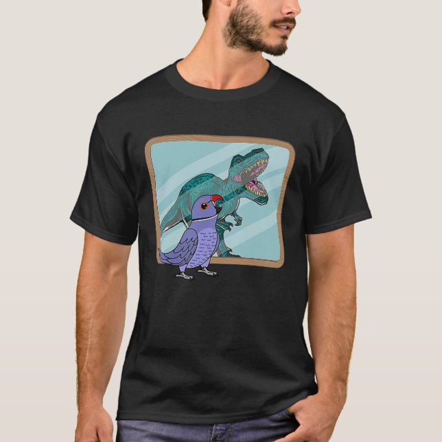 Parrot & Rex Reflection I Violet Indian Ringneck T-Shirt (Front)